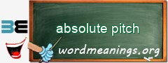 WordMeaning blackboard for absolute pitch